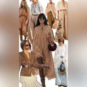 Elegant Tan and White Fashion Ensemble